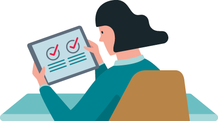 man videochatting with agent on the tablet